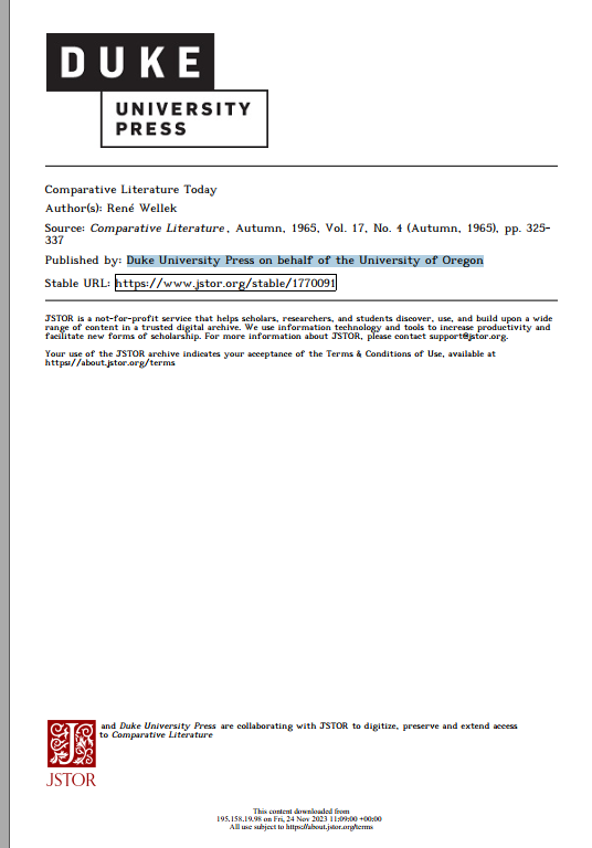 Comparative Literature Today