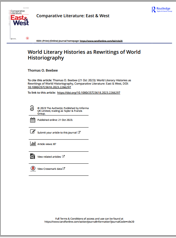 Comparative Literature: East & West