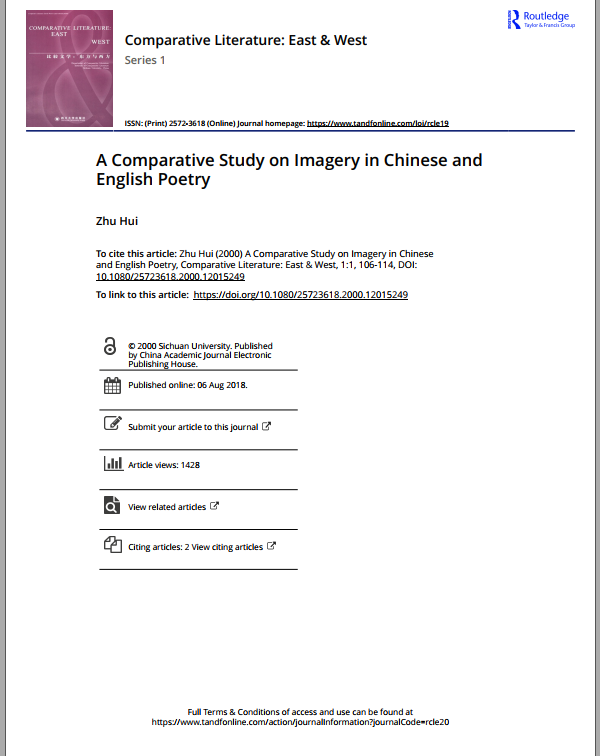 Comparative Literature: East & West