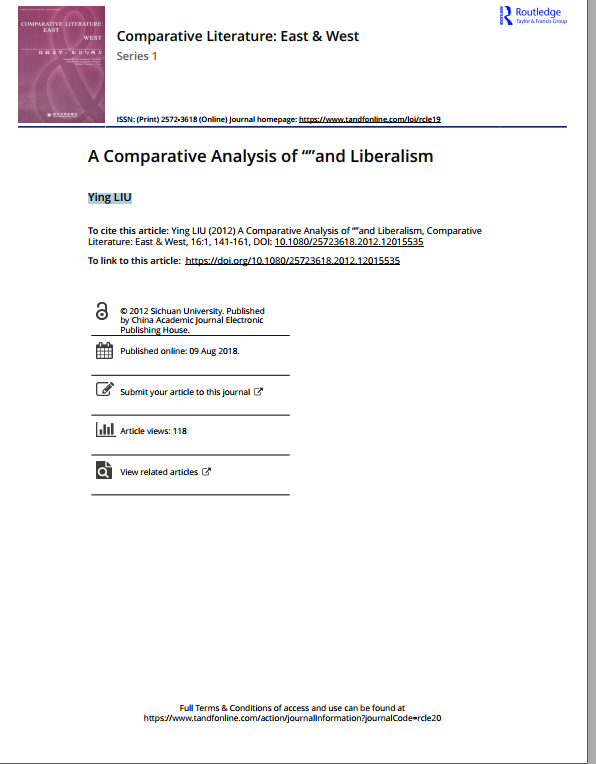 Comparative Literature: East & West