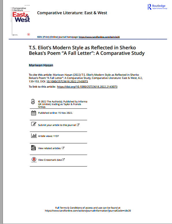 Comparative Literature: East & West