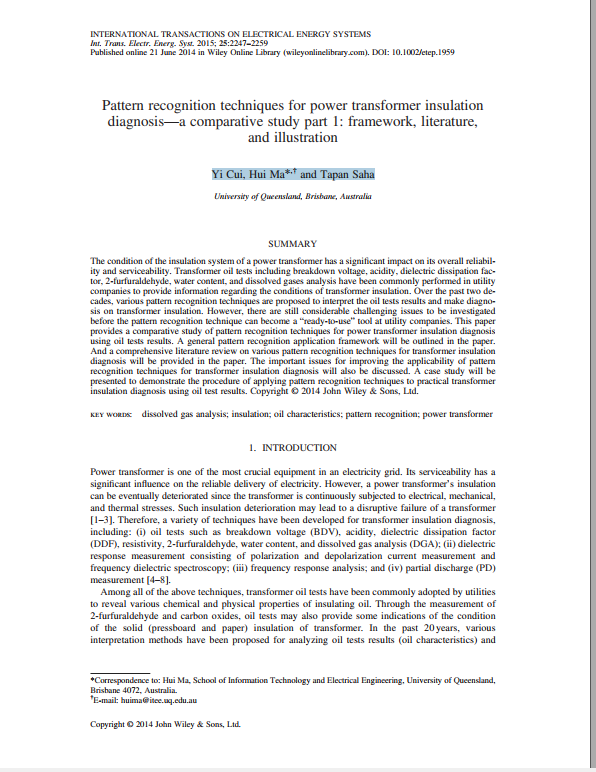 INTERNATIONAL TRANSACTIONS ON ELECTRICAL ENERGY SYSTEMS