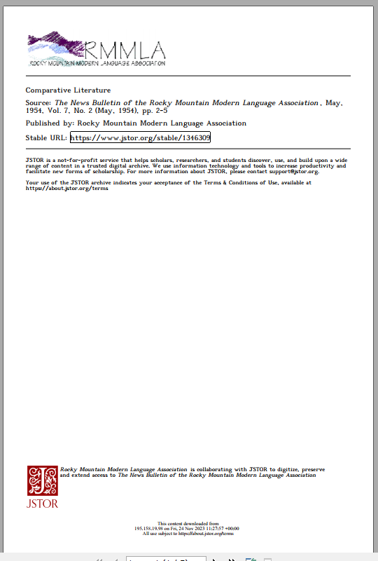 Comparative Literature 