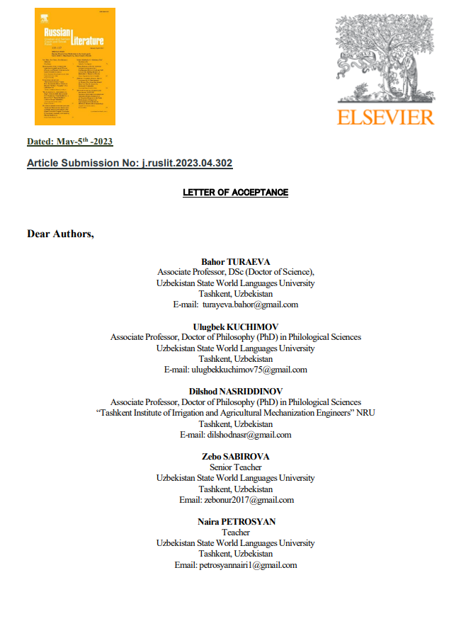 LETTER OF ACCEPTANCE